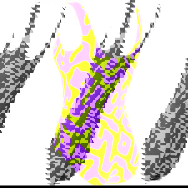 Zoggs Tropical Bliss Thermal Lined Scoopback Swimsuit - Purple/Lime