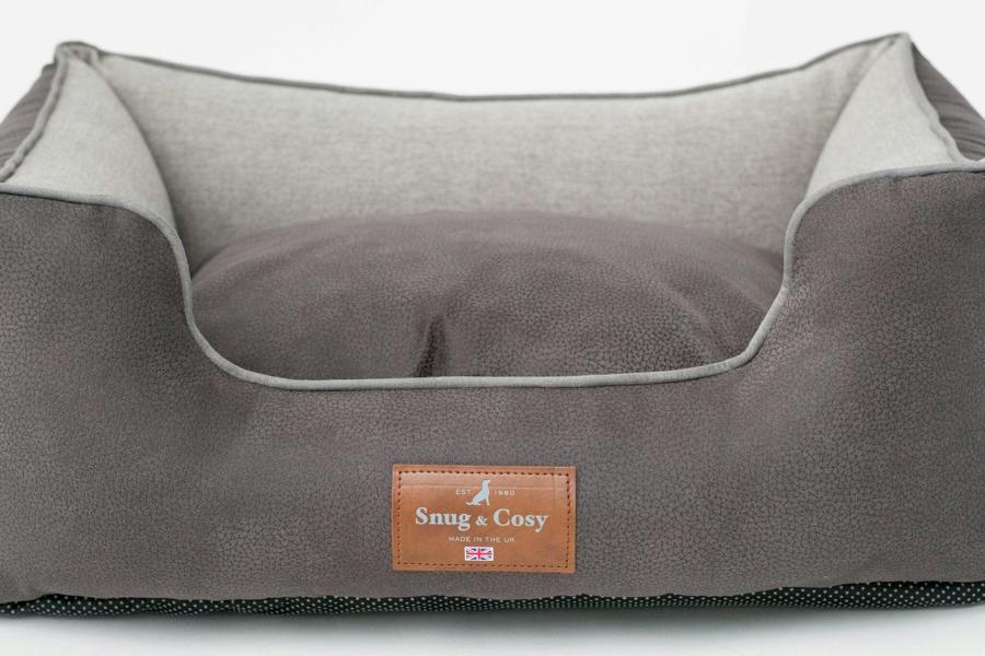 ELEGANCE Faux Leather High Sided Orthopaedic Dog Pet Bed - Dog Bed for dogs Snug and Cosy Pets