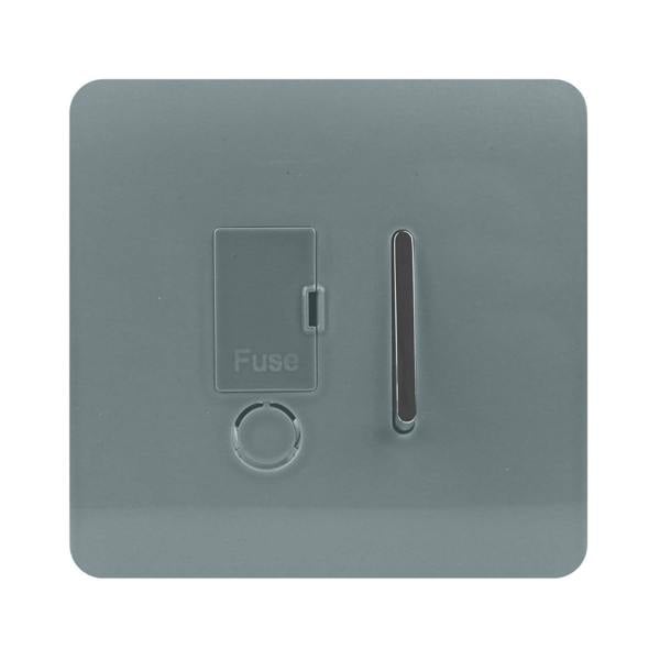 Trendi Switch 13 Amp Fused Spur with Flex Outlet in Cool Grey