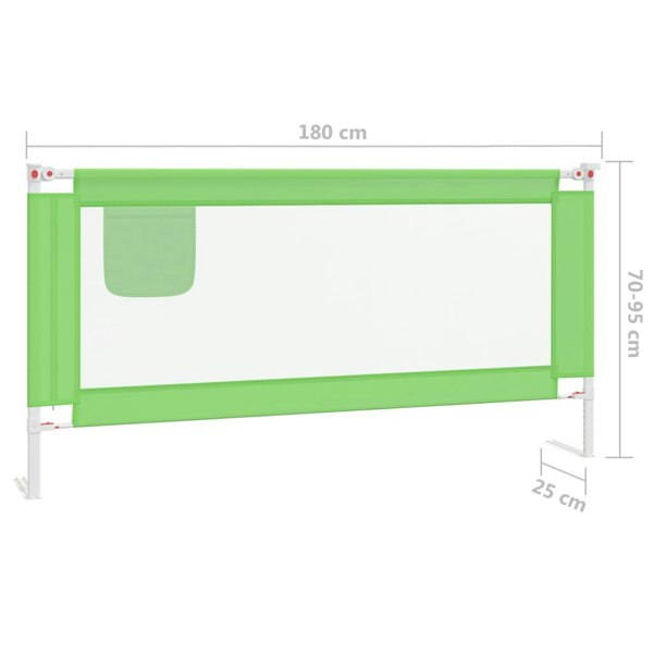 Berkfield Toddler Safety Bed Rail Green 180x25 cm Fabric