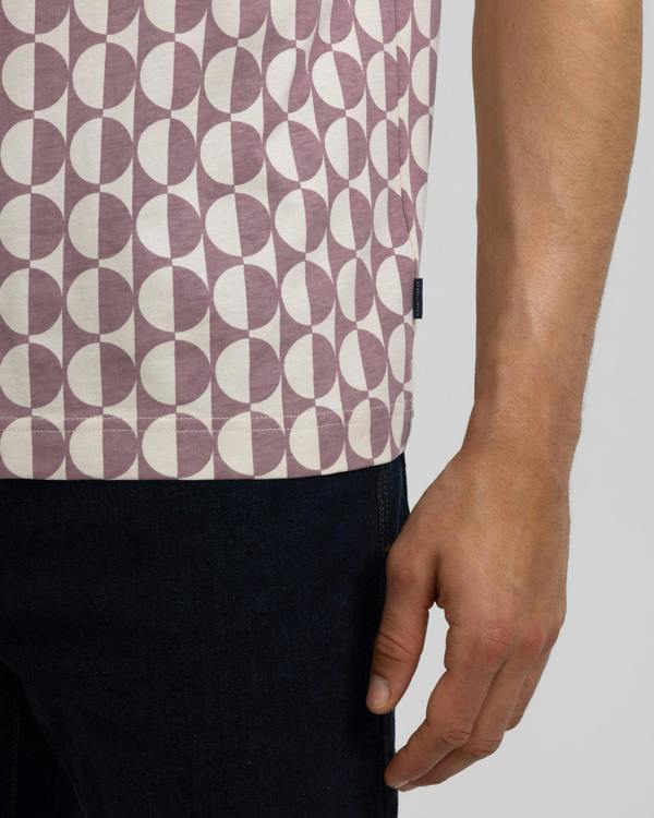 Steel & Jelly Curzon - Two-Tone Button Circle Print Polo Shirt