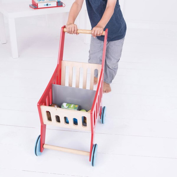 Bigjigs Toys Wooden Shopping Trolley