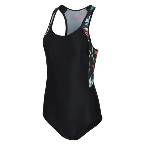 Mountain Warehouse Womens/Ladies Take The Plunge Floral Swimming One Piece Swimsuit - Black - 