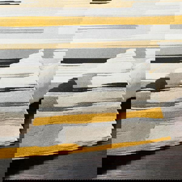 Livabliss City-Modern Orange Yellow Grey Graphic Rug