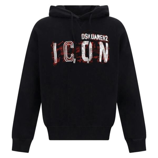 DSQUARED2 Icon Scribble Logo Cool Fit Black Hoodie M