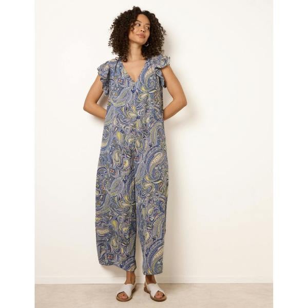 Blue Vanilla Ruffle Detail Jumpsuit