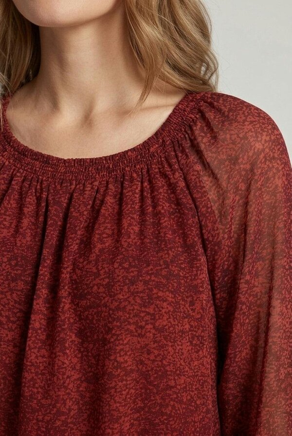 Izabel London Printed Semi Sheer Layered Blouse
