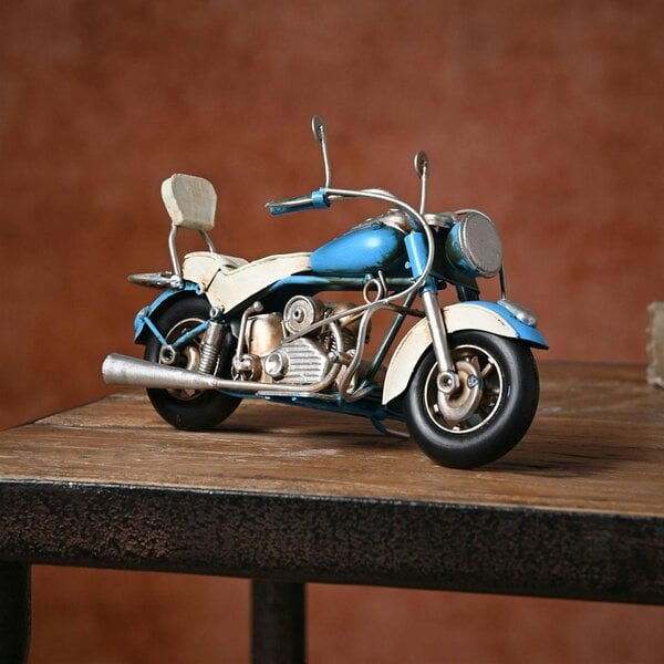 Harvey Makin Ornament - Blue Motorbike