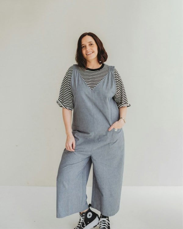 Grace Blue Denim Wide Leg Jumpsuit- image 3