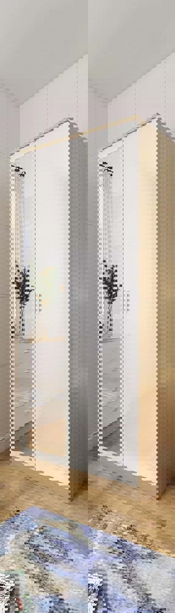 Comfy Living High Gloss Bedroom Furniture 3 Piece Trio Set Wardrobe Chest Bedside