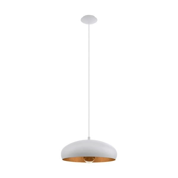 EGLO Mogano 1 1-Light Vintage White And Copper Single Pendant Light