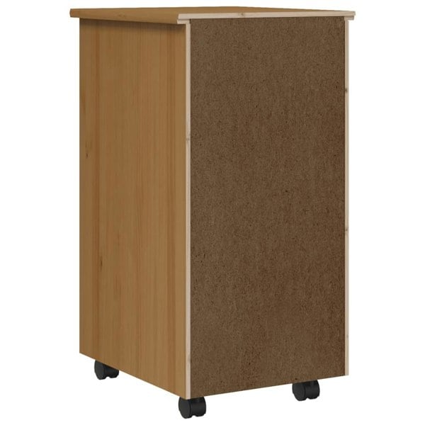 Berkfield Rolling Cabinet with Drawers MOSS Honey Brown Solid Wood Pine
