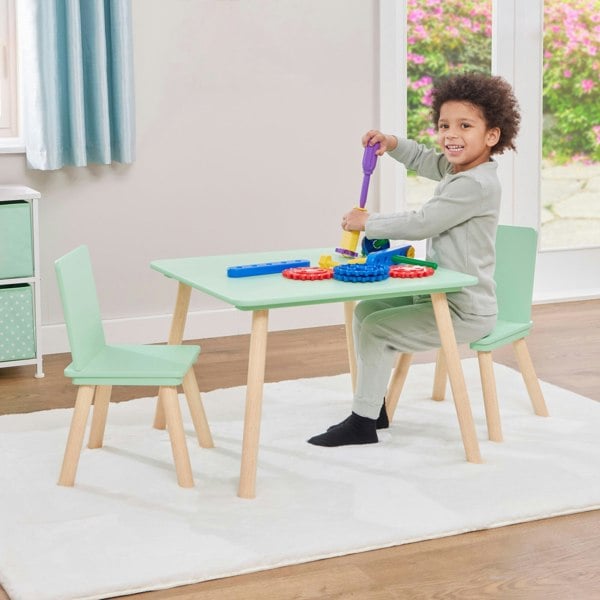 Liberty House Toys Kids Green Table and Two Chairs Set