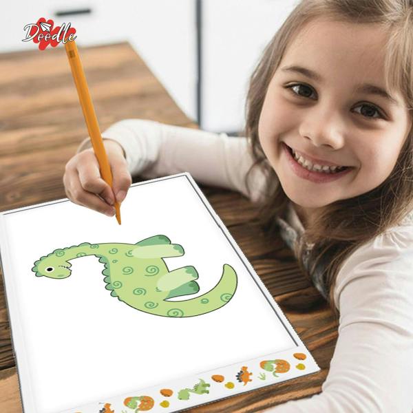 Aquarius Doodle A4 Ultra-Thin LED Dinosaur Tracing Pad, USB Powered Light Box for Art