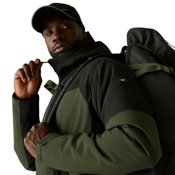 Regatta Mens Highton Two Tone Waterproof Stretch Insulated Jacket - Dark Khaki/Black - 
