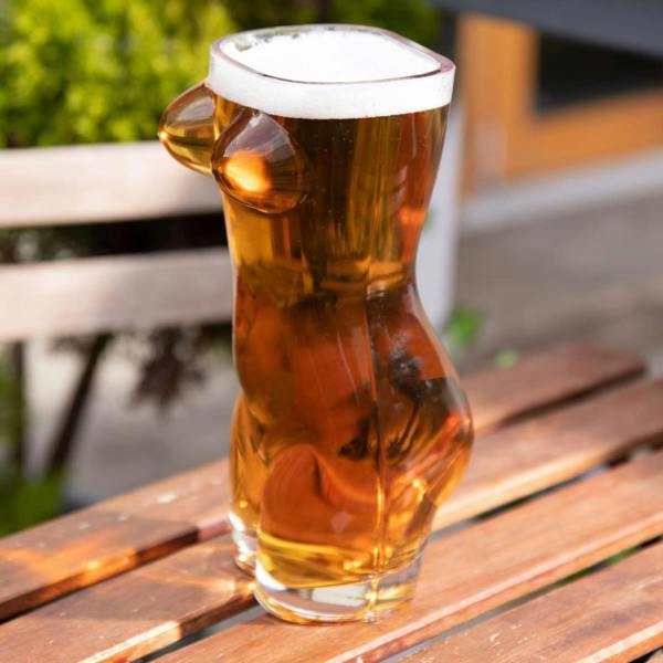 Top 3 Body Shape Torso Novelty Pint Glass Clear