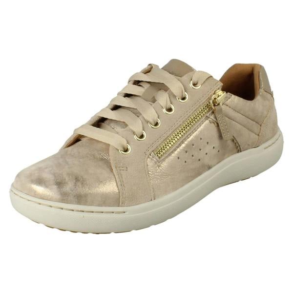Clarks Ladies Clarks Leather Trainers Nalle Zen
