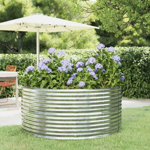 Berkfield Garden Raised Bed Silver 140x140x68 cm Powder-coated Steel