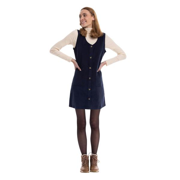 Trespass Womens/Ladies Tarissa Corduroy Pinafore Dress - Navy - 