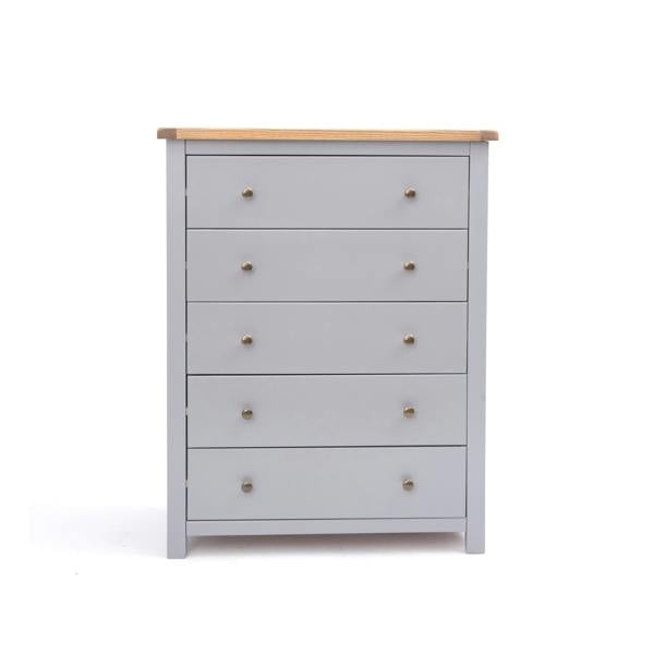 Mirano 5 Drawer Chest of Drawers Brass Knob