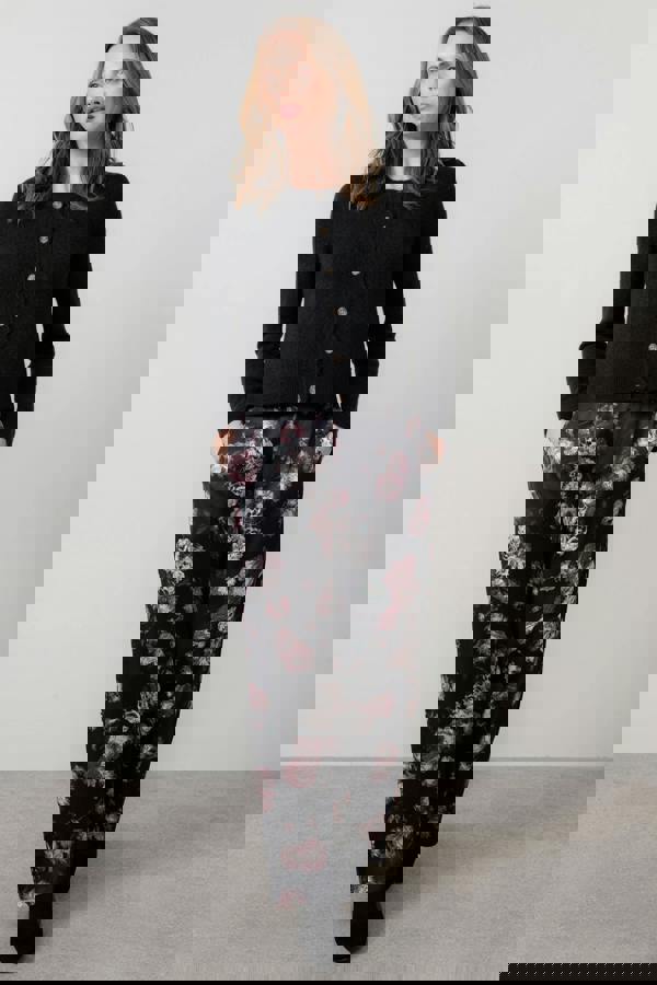 Lily & Me Imogen Pointelle Knit Cardigan Black