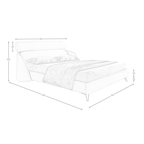 Angel Cerdá Light Grey Fabric Bed 7161