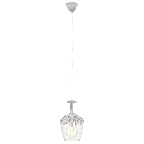 EGLO Single Pendant Light E27 White SUDBURY