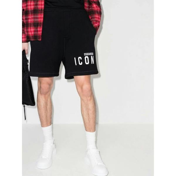 Dsquared Icon Logo-Print Shorts   in  Black