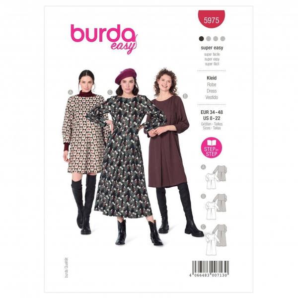 Burda Sewing Pattern 5975 Dresses For Women, 8-22 (34-48) - Easy