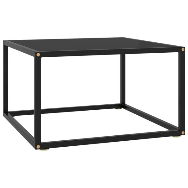 Berkfield Coffee Table Black with Black Glass 60x60x35 cm