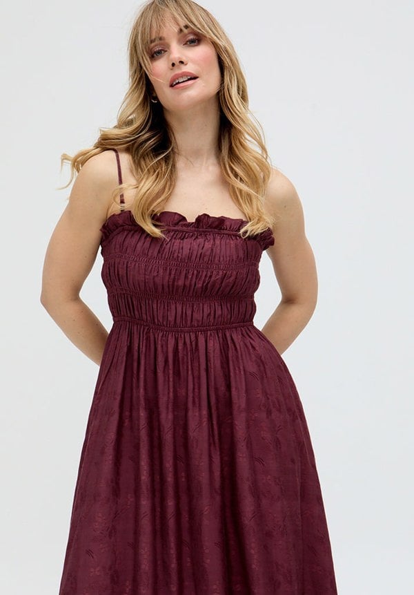 Annie All Over Jacquard Mini Dress In Red - image 4