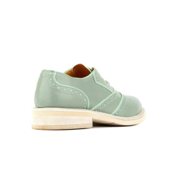 Embassy London Brick Lane - Green - Women's contrast leather lace-up brogue