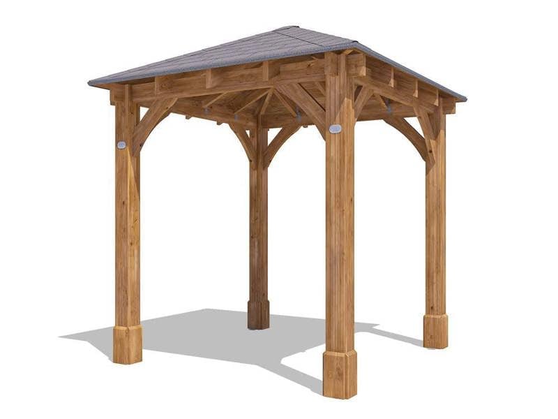 Dunster House Heavy Duty Wooden Gazebo 2.5m x 2.5m Pressure Treated Timber, Roof Shingles, Leviathan