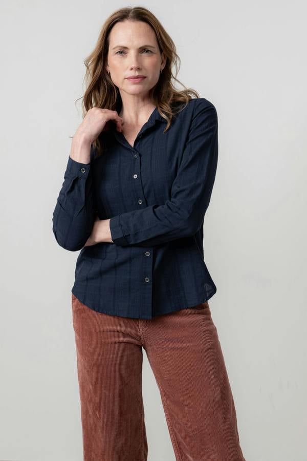 Lily & Me Patsy Organic Cotton Check Shirt Navy