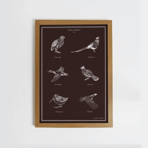 Joules The Gamekeepers Sketch 50 X 70 Wood Frame | Red