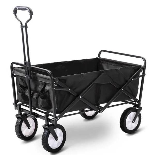 Dyzi Heavy Duty Folding Wagon Cart Collapsible Trolley Adjustable Handle