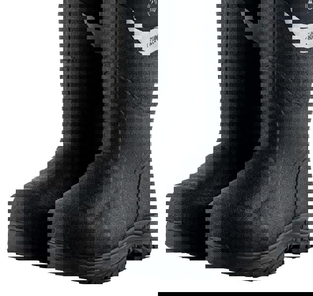 Buckbootz BBZ9000 Mens Safety Waterproof Composite Toe/Midsole S5 Wellington, black protective work boots with rugged sole for safety and durability.