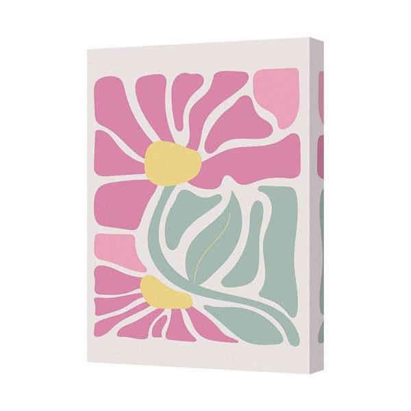 Benjamin Tate Design Pink Floral Canvas Wall Art With Deep Wood Frame Handmade In The United Kingdom