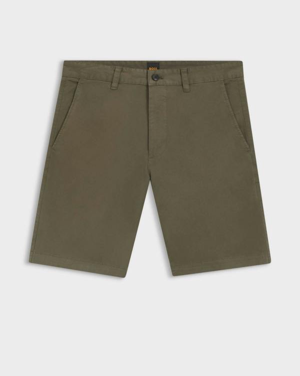 BOSS Orange Slim Fit Mens Chino Shorts - Bright Green 325 | CHO | Designer Mens Chino Shorts