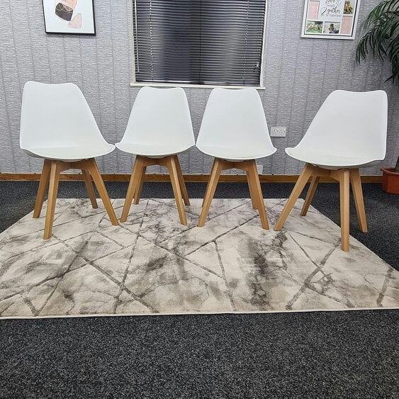 Kosy Koala Dining Chairs Set of 4 White Leather Kitchen Chairs