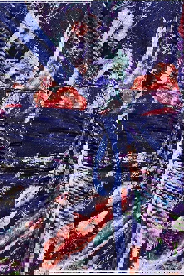 Floral Wrap High And Low Midaxi Dress - Navy DR4369