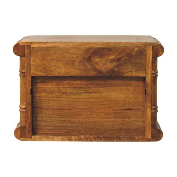 Artisan Furniture Solid Wood Bamboo Open Bedside in Amber Oak Finish, 1 Drawer & 1 Shelf, Brown