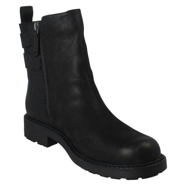 Clarks Ladies Clarks Buckle Detailed Zip Fastening Leather Ankle Boots Orinoco2 Bay