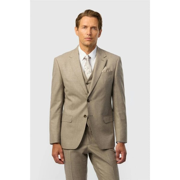 Ted Baker Tailored Fit Oatmeal Stretch Flannel Jacket