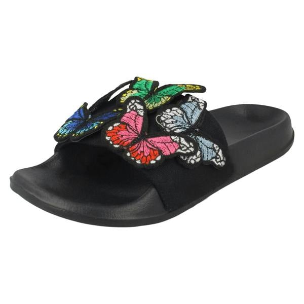 Spot On Ladies Spot On Butterfly Mules