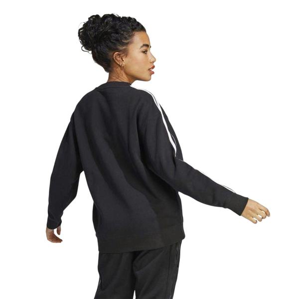Adidas Womens/Ladies Studio Lounge 3 Stripes Loose Fit Sweatshirt - Black/White - 
