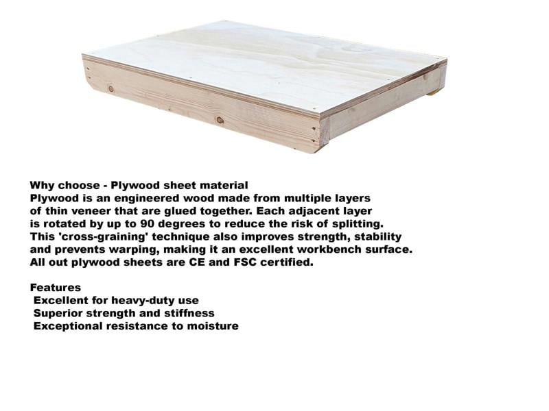 Arbor Garden Solutions Wooden Workbench Superior Strength 18mm Plywood Top With Double Shelf