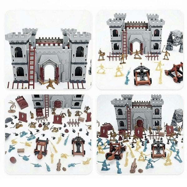 deAO Toys deAO 310 PCS Medieval Castle Knight Playset, Army Soldier Toys for Kids