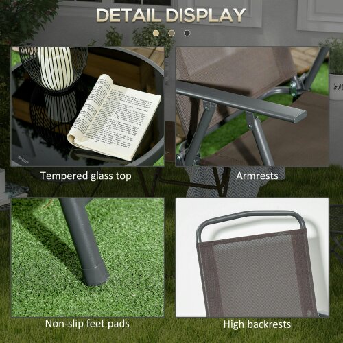 Wyld Haus Lepa Tara Glass And Metal Brown 3 Piece Garden Seating Set With Table And Chairs