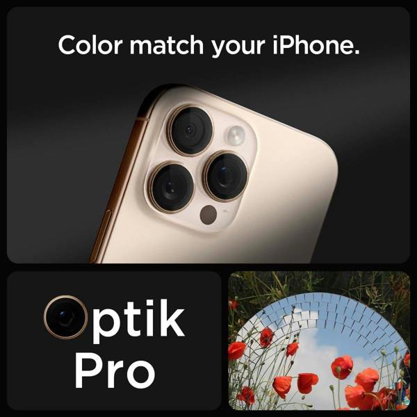 Spigen Optik Pro Glastr EZ Fit Camera Protector 2 Pack for iPhone 16/17 Pro 6.3" and 16/17 Pro Max 6.9" Desert Titanium - AGL08862